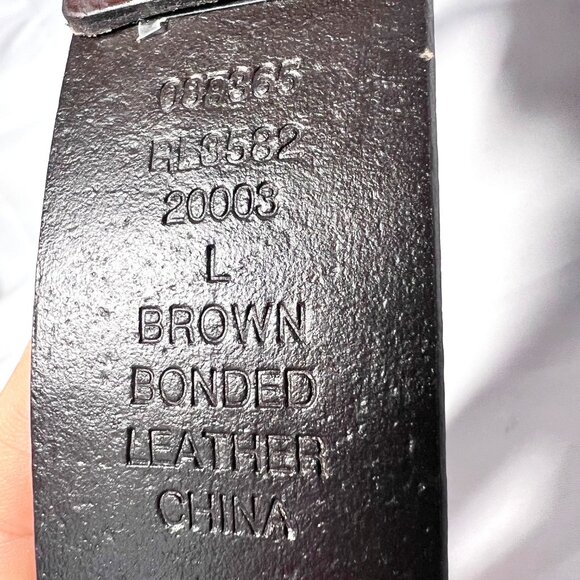 Brown Bonded Leather Women's Studded Embroidered Flowers-Silver Buckle-Size Lg - Picture 12 of 12